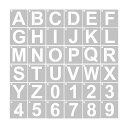 YFFSFDC ステンシルシート (10×10cm)角文字レターアルファベット数字製図看板の作成 描画テンプレート大文字A-Zと0-9 DIY絵画塗装道具繰り返...