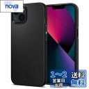 Spigen iPhone13Miniケース 耐衝撃 マット感 米軍MIL規格取得 厚さ1.55mm 2重構造 PC素材 さらさら 超極薄 レンズ保護 超薄型 超軽量 指紋防止 擦り傷防止 ワイヤレス充電対応 シン・フィット ACS03678 (ブラック)(2)
