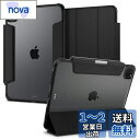 Spigen iPad Pro 11インチ ケース (2022/2021)用 第4/3世代対応 背面 クリア 透明 Apple Pencil 対応 米軍MIL資格 スリム スタンド 耐衝撃 傷防止 カメラ保護 オートスリープ ウルトラ・ハイブリッド・プロ ACS03655 (ブラック)