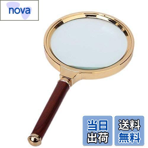 【送料無料】Takelablaze 木製ハンドル 虫眼鏡 ルーぺ 拡大鏡 5倍率 マホガニーハンドル 90mm 読書用 ..