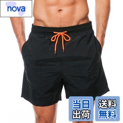 【送料無料】[Hilarocky] (ヒラロキ) 水着 メンズ サーフパンツ 海水パンツ ボードショーツ スイムウェア 水陸両用 速乾 ビーチ (M, ブラック)