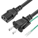 POWSEED AC電源ケーブル ACコンセント コネクター パワーコード 電源変換ケーブル・アダプタ 3ピンソケット(メス)⇔2ピンプラグ(オス) アース線付き トラッキング対策 ストレートタイプ 定格7A-125V 2m(2)