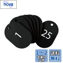 オープン工業 番号札 小判札 荷札 整理券 小 黒 25枚 1-25番 セット BF-70-BK
