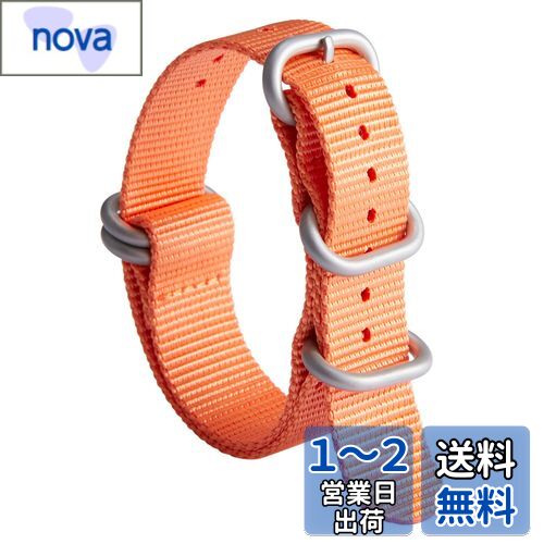 楽天nova[BINLUN] 腕時計バンド 厚手G10上質時計交換用ナイロンベルト マルチカラーウオッチストラップ 男性用女性用18mm 19mm 20mm 21mm 22mm 23mm 24mm ステンレスバックル付き（オレンジ-シルバー 22mm）