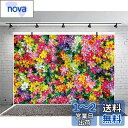 Qinunipoto 背景布 背景紙 写真背景布 写真 撮影用 布 撮影背景 花の背景 色とりどりの花 ロマンチックな背景 結婚式 結婚用 礼儀作法の装飾 背景シート 小道具 スクリーン 背景ポスター ビニール 1.5m x 1m