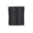 【送料無料】Beadthoven 約91m/巻 太さ1mm 蝋引き糸 ロウ引き糸 綿紐 ワックスコード 手縫い 丸紐 糸 レザークラフト アクセサリーパーツ ジュエリー用 DIY ハンドメイド 手芸材料 手作り素材 ブラック