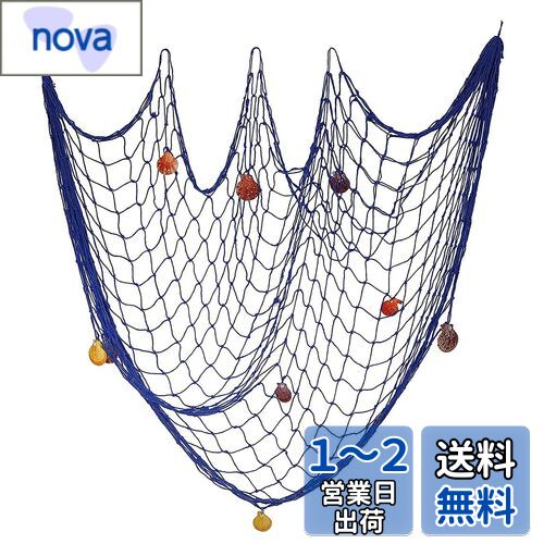 魚網の壁の装飾、RuiChy クリスマスの誕生日パーティーの装飾の装飾品のためのシェル付きの航海地中海スタイルの写真ぶら下げ背景ディスプレイフレーム-青