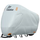 Tatatoo バイクカバー【新アップグレード版!留めベルトが3箇所あり、前後2つの穴付きの全天候型】厚手 全天候型 防水 紫外線防止 風飛び防止 盗難防止 立体裁断 二重縫製 破れにくい バックル前中後付き ロック穴前後付き 収納バッグ付き 汎用型 125cc/250cc 中型/大型