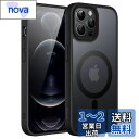 JEDirect iPhone 12 Pro Max 6.7インチ用 (12ProMax) マグネット ケース MagSafeに対応 半透明のマット背面 薄型 ...