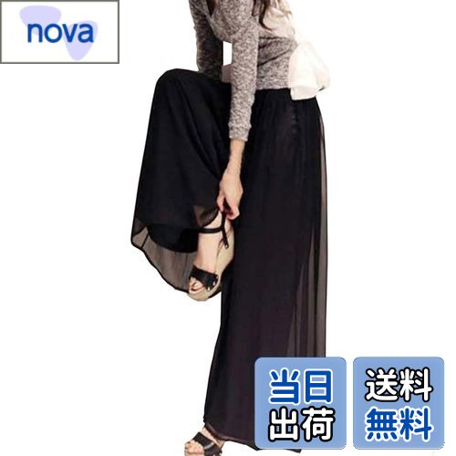 【送料無料】[Leadamon-oee] ワイドパンツ レディース ロングパンツ シフォン ガウチョパンツ 大きいサイズ ズボン ゆったり 体型カバー 裏地あり ボトムス おしゃれ 通勤 脚長 着痩せ 爽やか カジュアル 春 夏 秋