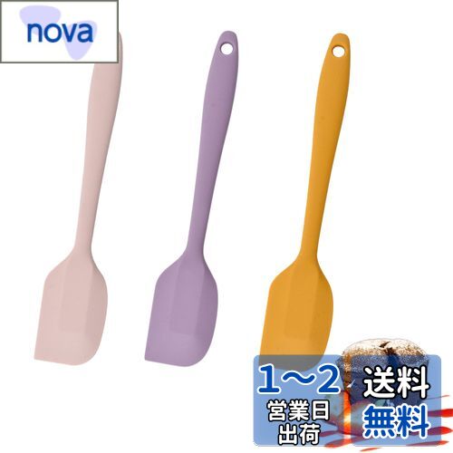 DELUXEFOX ゴムヘラ シリコンヘラ スパチュラ シリコン製 キッチンアイテム ゴムベラ 耐熱 キッチンツール 食洗器対応 シリコン製 製菓器具 料理 お菓子作り（イエロー+ピンク+パープル）