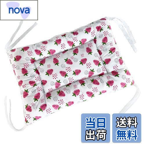 【送料無料】Yuriya ペット マット ケージ用 猫 ベッド 落ちない 四隅紐付き ふわふわ フリース リバーシブル スクエア型 暖かい 柔らかい 洗える 犬 クッション 布団 防寒 通年 イチゴ 24*35