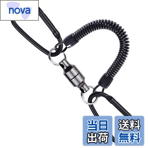 BaraRose リリーサー マグネットリリーサー 【耐荷重5kg】 磁石 強力 マグネットリリース カラビナ スプリ 釣り 磁石 強力 小型 スプリングコード付き 落下防止 アウトドア キャンプ 登山 釣り 道具 携帯便利 フィッシングプライヤーとタモを腰に装着 電動工具 懐中電灯