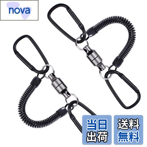 BaraRose リリーサー マグネットリリーサー 【耐荷重5kg】 磁石 強力 マグネットリリース カラビナ スプリ 釣り 磁石 強力 小型 スプリングコード付き 落下防止 アウトドア キャンプ 登山 釣り 道具 携帯便利 フィッシングプライヤーとタモを腰に装着 電動工具 懐中電灯