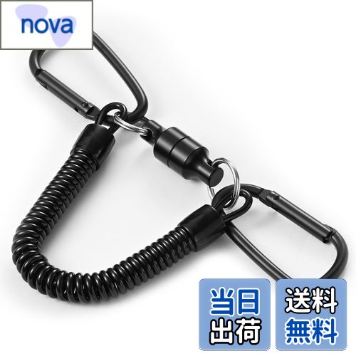 【送料無料】BEIHOO マグネットリリーサー 【耐荷重5kg】 磁石 強力 マグネットフック カラビナx2 スプリングコード付 吊り下げ 落下防止 アウトドア キャンプ 登山 渓流 釣り 道具 コンパクト 軽量 携帯便利