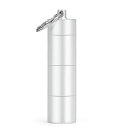 【送料無料】Opret ピルケース 携帯型 防水 ニトロ 薬入れ 一日三回 飲み忘れ アルミ合金 キーホルダー ゴムパッキン付き 3連結 (シルバー)