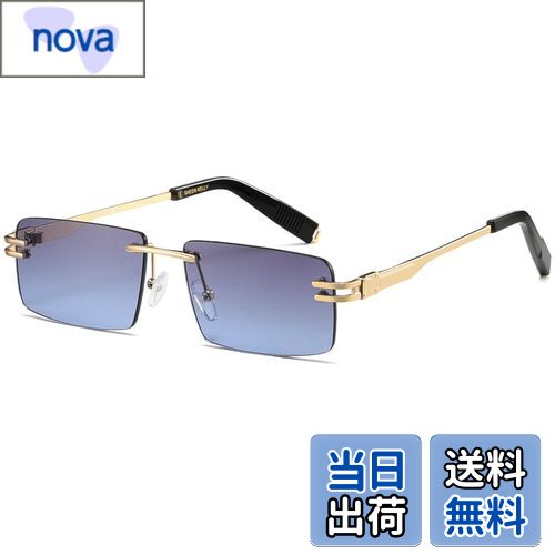 【送料無料】[SHEEN KELLY] 男性用レトロリムレスサングラス女性用長方形超小型フレームサングラスシー..