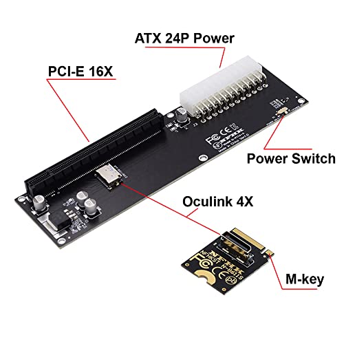 NFHK OCuLink変換アダプタセットの商品画像(PCIe x16アダプタ・OCuLinkケーブル・M.2モジュール)