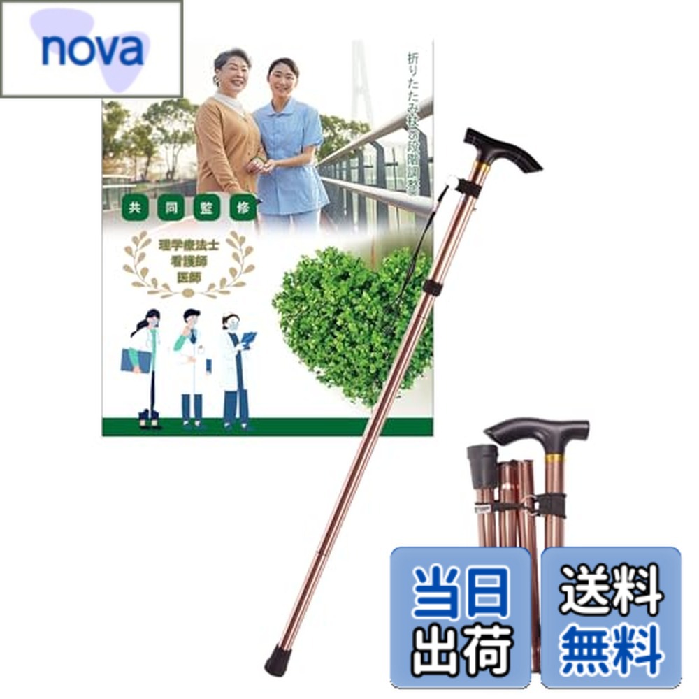 【送料無料】BTtime 折りたたみ杖 【理学療法士＆医師＆看護師監修】 折りたたみ ホルダー 伸縮式杖 歩..
