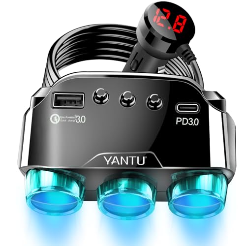 【送料無料】シガーソケット 2連 120W 5台同時に使用 QC3.0/PD30W 急速充電 シガーソケット 増設 電圧..