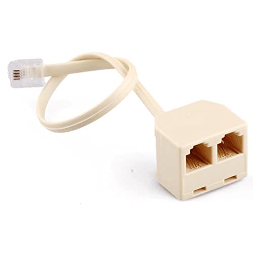 【送料無料】電話分配器 電話アダプター 分岐アダプター モジュラーケーブル 電話分配延長ケーブル 延..
