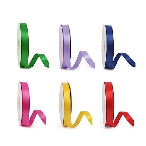 【送料無料】GOODCHI サテンリボン ちょう結び 包装 リボン 6色セット 幅10mm 長22m DIY 手芸用品 花材 ギフトラッピング用リボン ハンドメ...