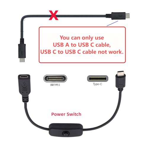 【送料無料】chenyang USB C 電源延長ケーブル オンオフ電源スイッチボタン付き ラップトップキーボード Raspberry Pi 4B用