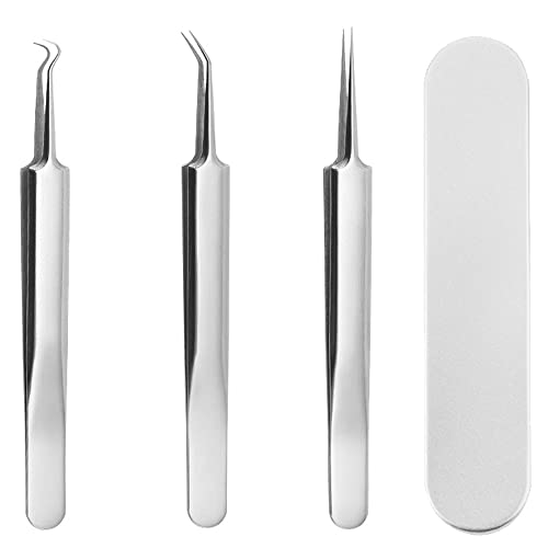 【送料無料】精密ピンセット にきび入れ アングルボルト ステンレスピンセット 極細ピンセット 美容ツ..