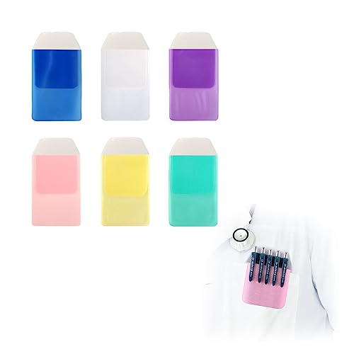 【送料無料】nalaina 胸 ポケット 汚れ防止【6枚セット】ナース ペンケース 白衣 ポケットプロテクター ガード ワイシャツ インク漏れ 医師用 ホワイト...