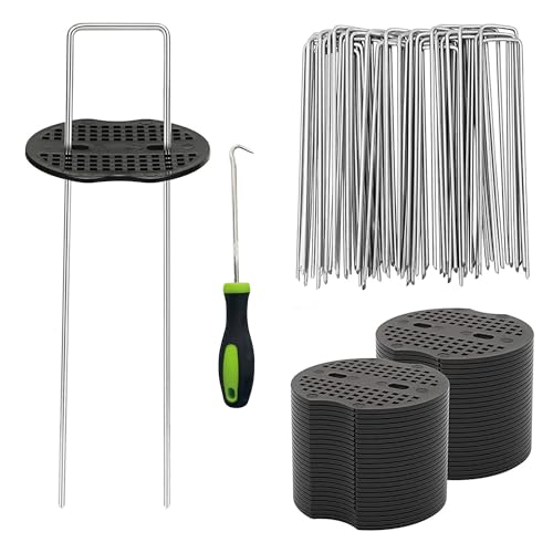 【送料無料】堅塁金物 マルチ 防草シート 固定ピン Uピン杭 黒丸付 おさえピン U字型ピン 抑え杭 おさえ杭 押さえピン コ型ピン