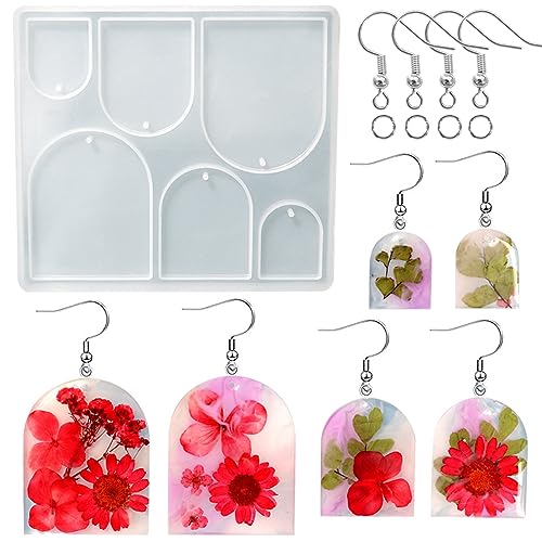 【送料無料】5WYOUKE イヤリングモールド シリコンモールド レジン モールド アーチ状 イヤリング 金具付き 穴あけ エポキシ樹脂 手作り ペンダント ジ...