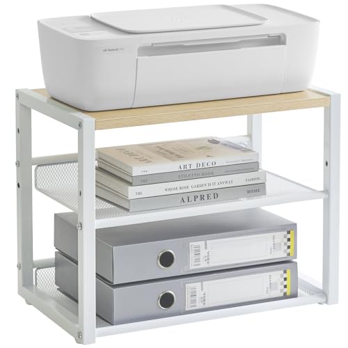 【送料無料】YMYNY プリンター 台 コピー機台 サイド デスク 3段調節可能卓上収納ラック 多機能収納ラ..