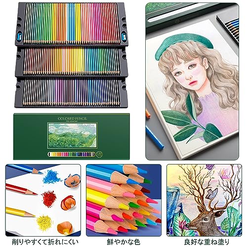 【9月1日ー9月15日まで200円オフ】【送料無料】Roleness 色鉛筆 油性 子供と大人の塗り絵 色鉛筆 プロ 柔らかい芯 いろえんぴつ 文房具 画材セット 鉛筆削り付き nova2021-10139454 nova サンプル画像3