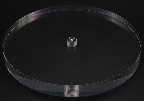 【送料無料】INPON 透明 アクリル円板 撮影台 撮影小道具 商品撮影用 14mmX148mm 1/4"-3/8"ネジアダプター付き