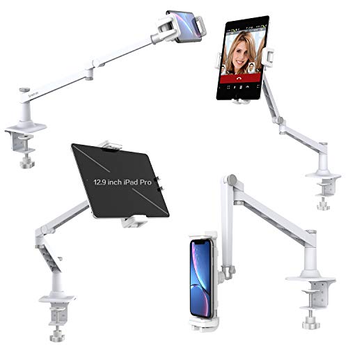 【送料無料】Smatree マイク スタンド 卓上 金属製 MV7 ポッドキャストマイクロホン、AT2020USB+マイクロフォンアームスタンド スマホ＆タブレットにも対応でき 卓上 実況/配信/会議/収録