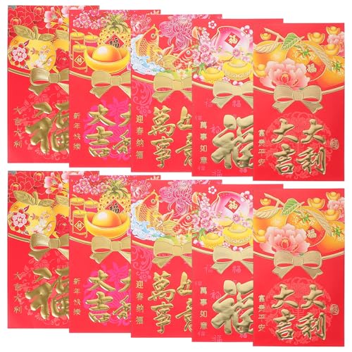 【送料無料】Operitacx 2024 赤 封筒 50個 中国 新しい 年 幸運 お金 パケット 2024 中国 年 紅包 赤い..