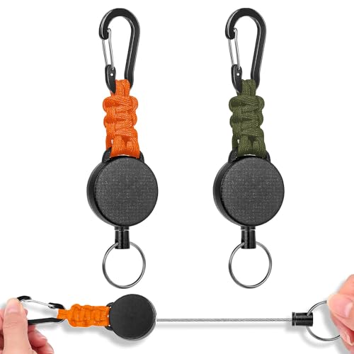 【送料無料】[SODOI] 2個セット リールキーホルダー カラビナ付き 多機能 超軽量 伸縮性リール式キーリ..