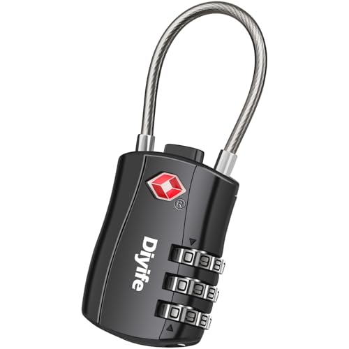 【送料無料】Diyife TSAダイヤルロック 南京錠 3桁 ワイヤータイプ 安心 旅行用 スーツケース 海外 空..