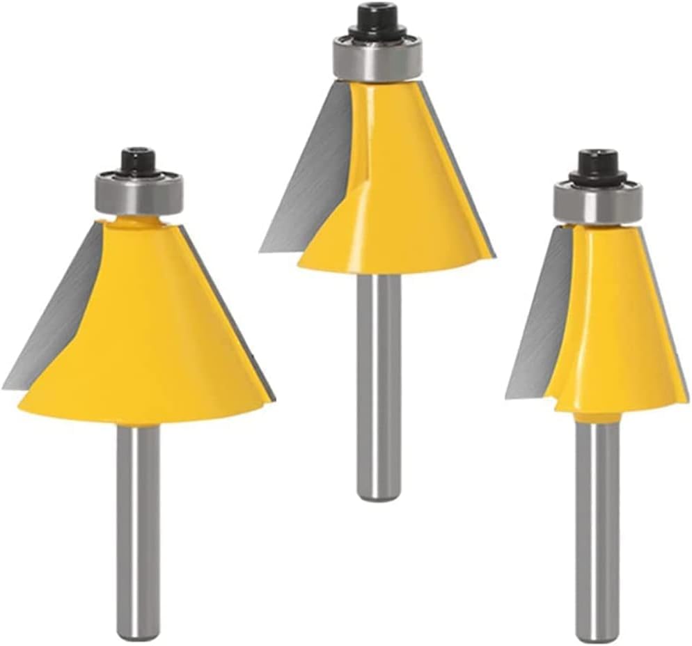 【送料無料】Bestgle超硬ルーター 6.35mmシャンク超硬チップトリマービットセットタングステン鋼の刃 ほぞカッター 15度22.5度30度 面取りベベルエッジングルータービット 木工用/工業用ルータービット