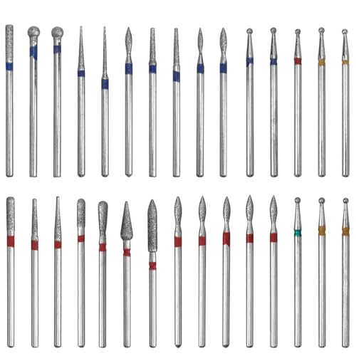 【送料無料】Bestgle ネイルビット 2.35mm ネイルマシン用 研削ビット 研削ネイルヘット 研磨用ドリルビット 爪磨き ネイルケア用 甘皮処理 研磨ビット ダイヤモンドビット 30本キューティクルクリーンネイルアートツール ネイルアート ドリルビット ネイル グラインド