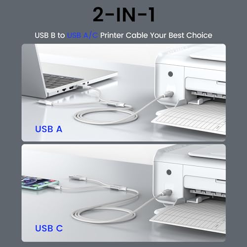 【送料無料】MOSWAG USB 2.0 MIDIケーブルプリンタケーブルUSB CをMIDIケーブルAのオスからBのオスへUSB C USB AからUSB Bスキャナケーブル 互換楽器、ピアノ、サイレンキーボード、USBマイク