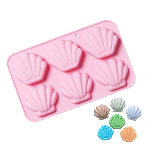 【送料無料】DEVENTORZ シリコンマドレーヌ型 6キャビティ ノンスティック 焦げ付き防止 耐熱 シェル型 ケーキ型 マフィン チョコレート型 家庭用オーブン対応 お菓子作り ベーキングパン 多用途 手作り 石鹸 樹脂 粘土 レジン用 製菓道具 キッチンツール