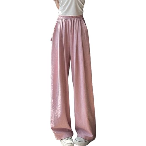 【送料無料】[EnjoIt] ワイドパンツ レディース パンツ カジュアル ゆるめ かわいい 体型カバー 普段着 レジャー 快適 柔らかい ファッション シンプル 無地 春 夏 秋 動きやすい F0019