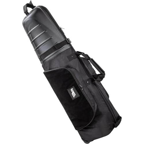 【送料無料】FMAFNLY ゴルフバッグカバー ゴルフ用トラベルカバー ホイール付き キャスター付き ハードシェル付き 折りたたみ式 ゴルフバッグ 防水 耐摩耗性 ブラック