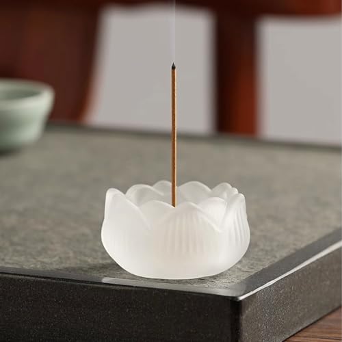 【送料無料】Sheepyo お香立て 線香立て 瑠璃製 透明 蓮の花形 九穴香挿付き お線香たて 可愛い おしゃ..