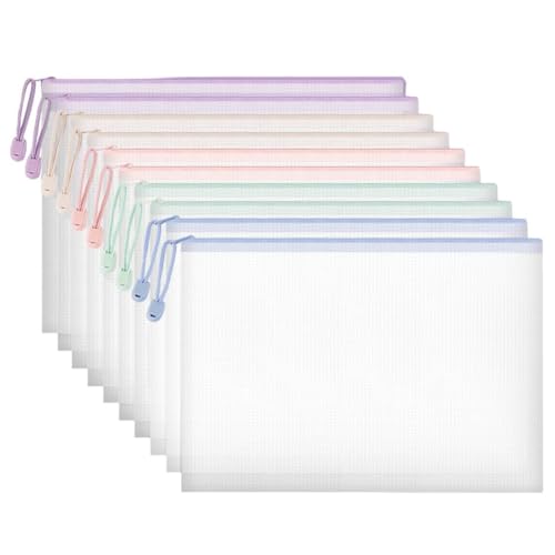 【送料無料】ジッパー式ファイル袋 クリアファイル a4 10個入り 5色 領収書 資料 書類ケース ジッパー..