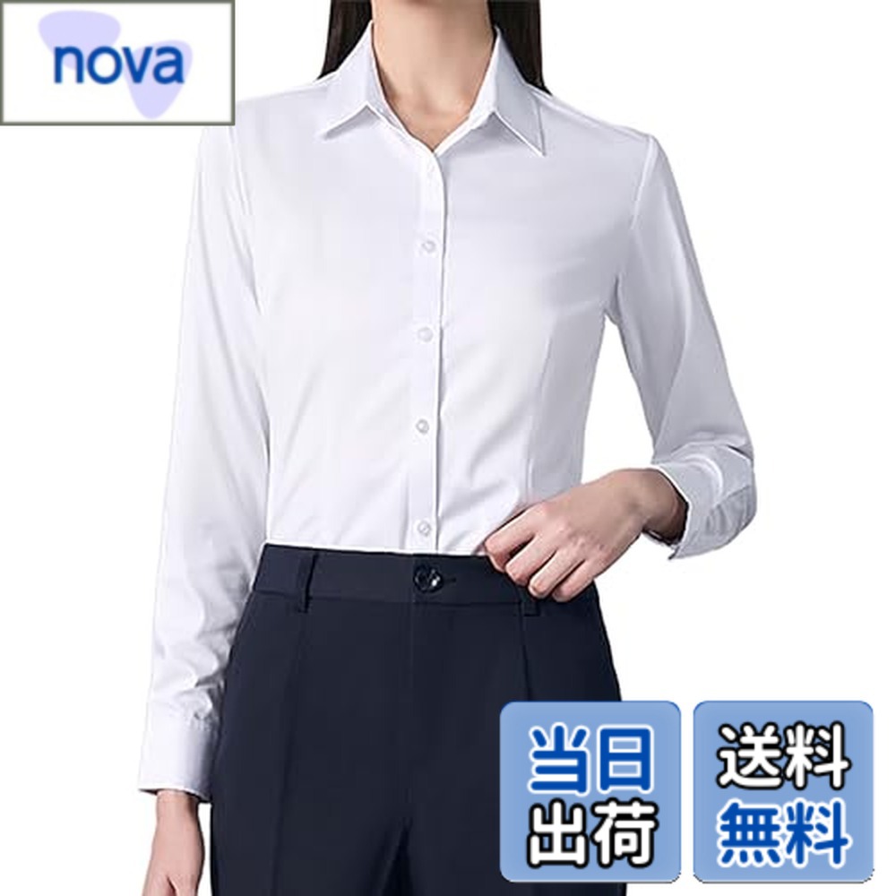 【送料無料】[Lalapala] シャツ ブラウス レディース 長袖 ワイシャツ ノーアイロン 形態安定 高通気性..