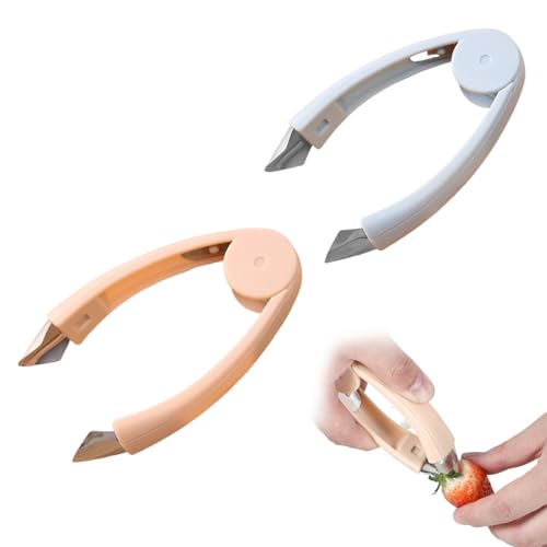 【送料無料】VitalBloom イチゴ・トマト用 ヘタ取り器&芽取り器 2個セット | ステンレス製 | パイナッ..