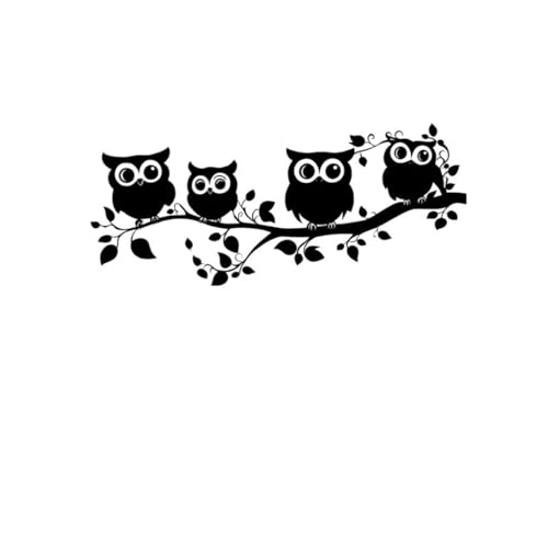 【送料無料】Condessacity ウォールステッカー ふくろう ブラック モノトーン 壁装飾 枝の上のフクロウ..