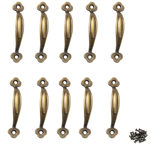 【送料無料】BLOOPIC ミニ 取手 プルハンドル 亜鉛合金 アーチ型 強化 ボックスハンドル アンティーク調 ユニバーサル レトロ ネジ 家具 引き出し 取っ手 耐摩耗耐久性 キッ10個入り 付属ネジ